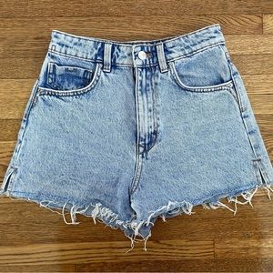 Zara high rise denim shorts